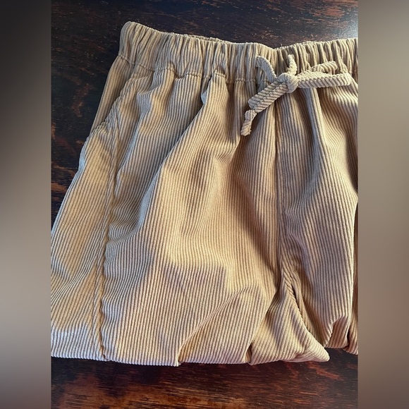 Women’s Mustard Corduroy Barrel Wide Leg Drawstring Pants M Size 6 - Picture 12 of 14